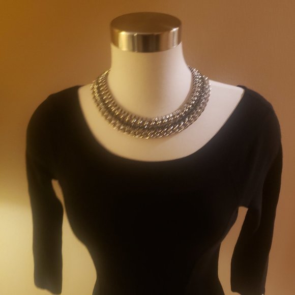 White House Black Market Black Sweater Dress XS - Picture 8 of 13